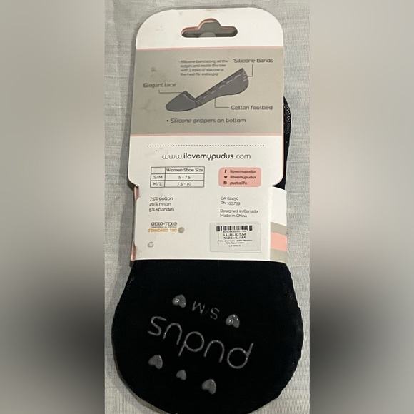 Women's Black Lace Pudus Liner (2 pairs in a package ) size small/medium - Picture 4 of 6